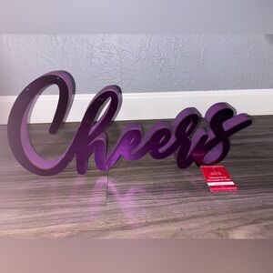 Ashland Purple 'Cheers' Script Decorative Sign